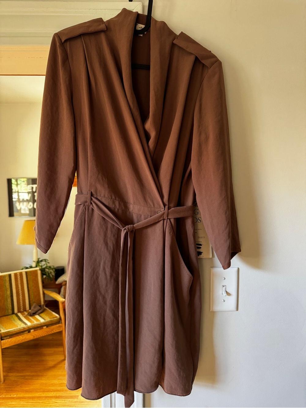 Wilfred Minky Brown Wrap Dress with Belt